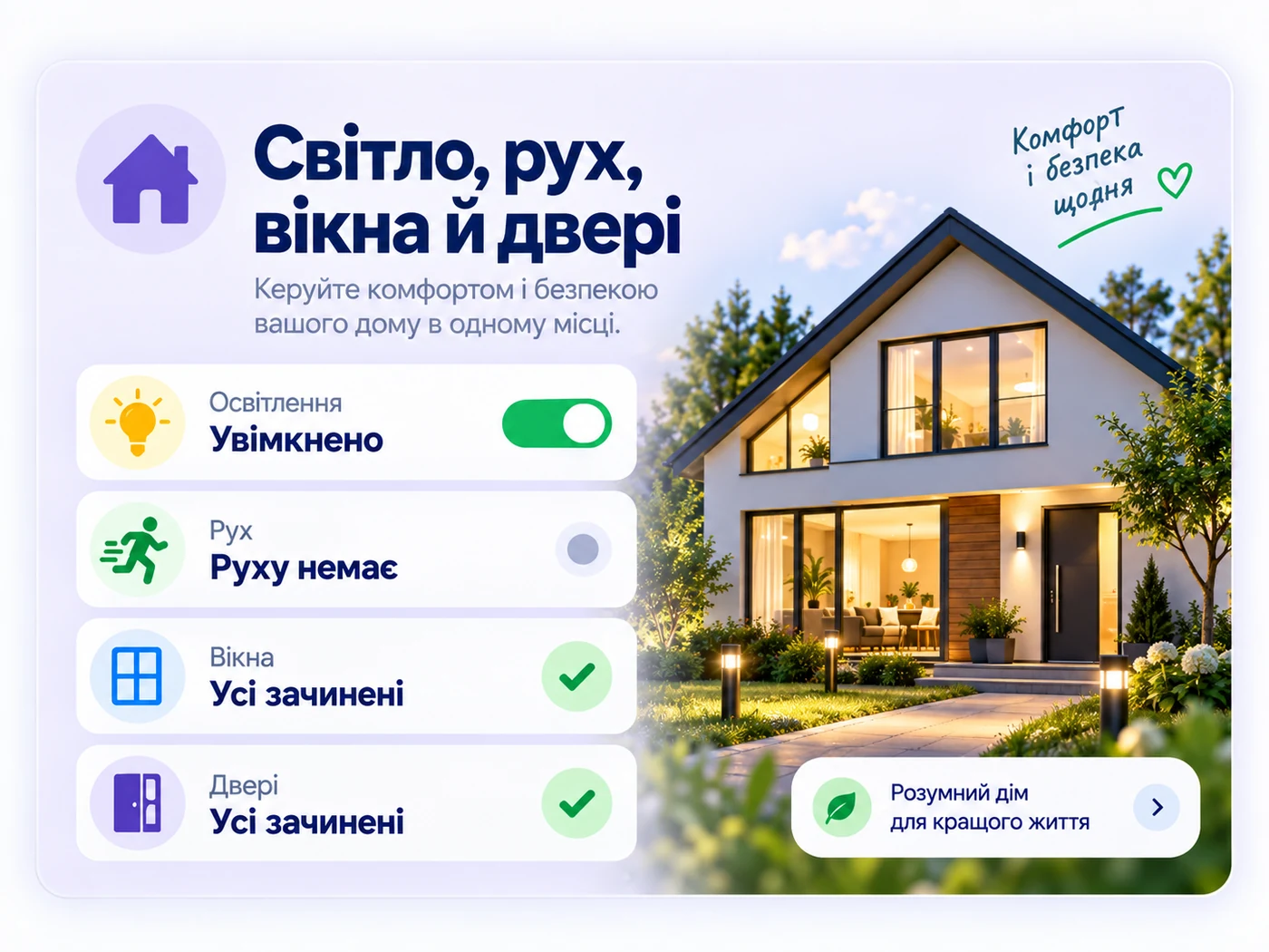 Світло, рух, вікна й двері